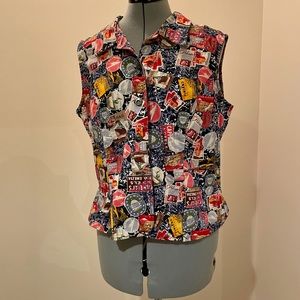 Like new multicolored vest size large, Christopher &Banks